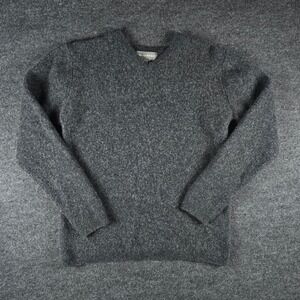 Vtg Banana Republic Women's Grey Lambswool V Neck Sweater Knit Pullover Size M